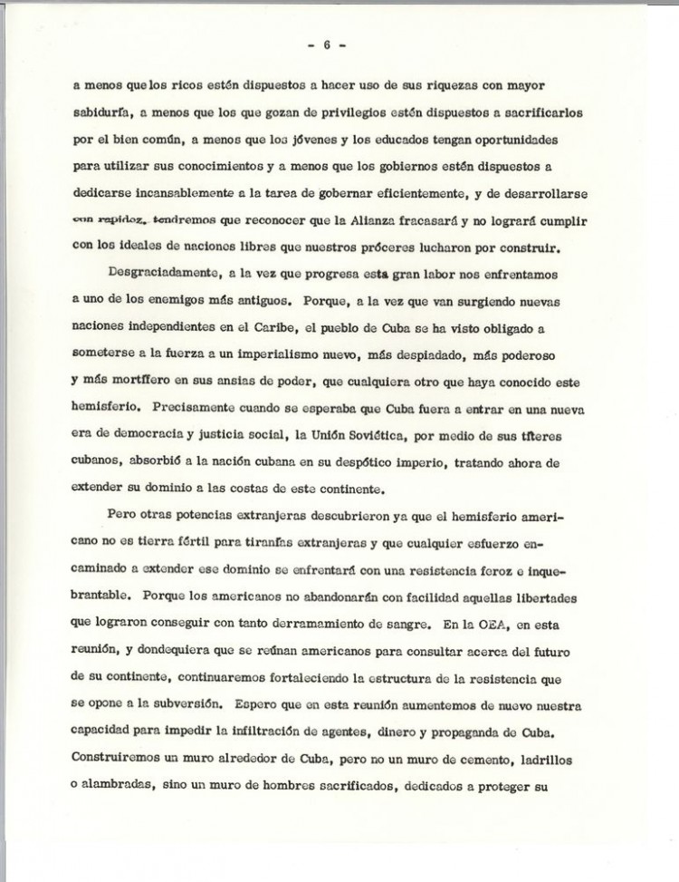 Discurso  John Fitzgerald Kennedy Conferencia Presidentes en Teatro Nacional de  Costa Rica 