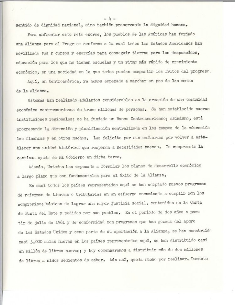 Discurso  John Fitzgerald Kennedy Conferencia Presidentes en Teatro Nacional de  Costa Rica 